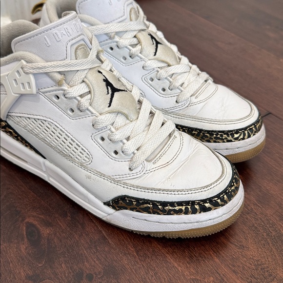 Jordan Spizike Low White Metallic Gold Shoes Sneakers sz 6.5 Youth Brooklyn 40a - Picture 9 of 16